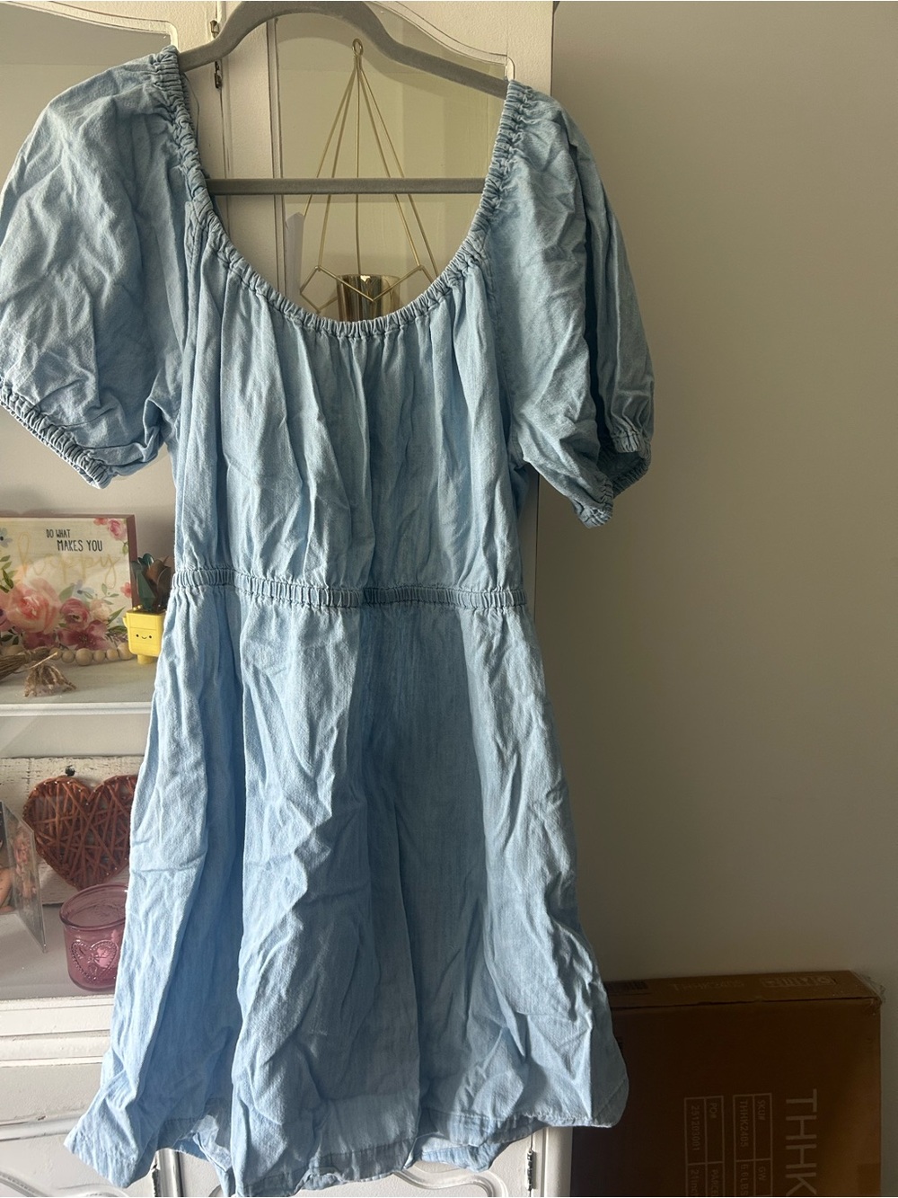Old navy  Blue Denim Puff Sleeve Dress